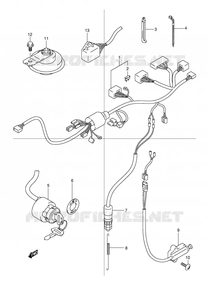 FAISCEAU ELECTRIQUE (MODELE Y) Suzuki MOTO 50 PV 2000  PV50Y(E15)