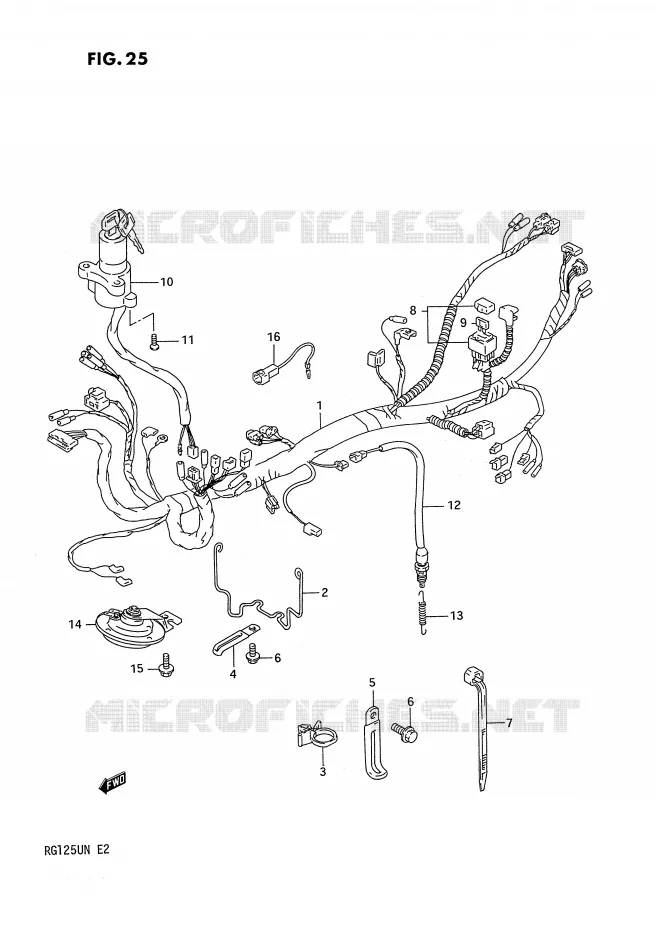 FAISCEAU ELECTRIQUE Suzuki MOTO 125 RG 1992  RG125UN(E2)