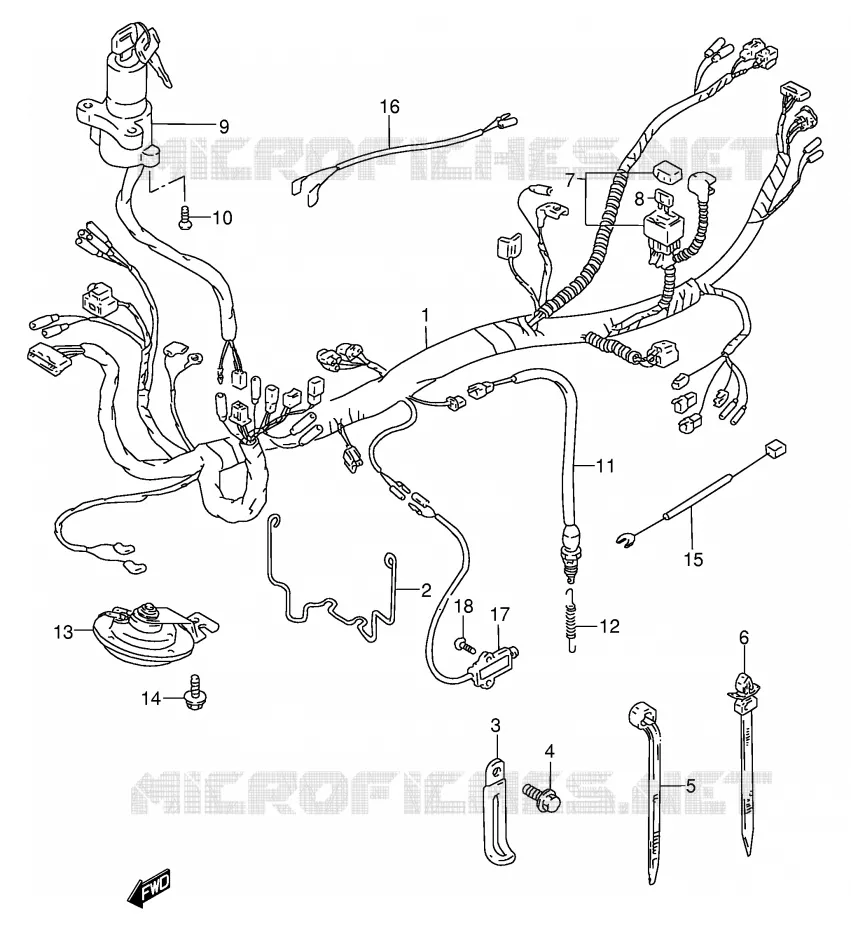 FAISCEAU ELECTRIQUE Suzuki MOTO 125 RG 1999  RG125FX(E6)