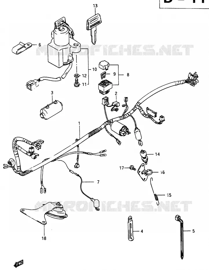FAISCEAU ELECTRIQUE Suzuki MOTO 250 RG 1987  RG250FH(G/H)