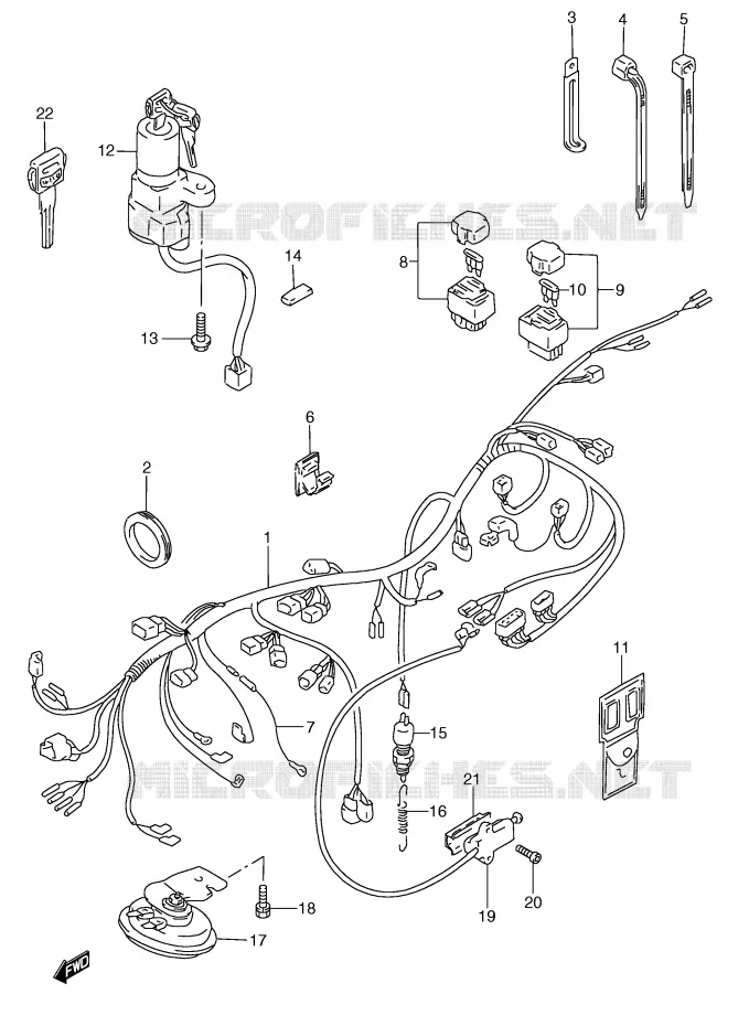 FAISCEAU ELECTRIQUE Suzuki MOTO 250 RG 1994  RGV250R(E24)