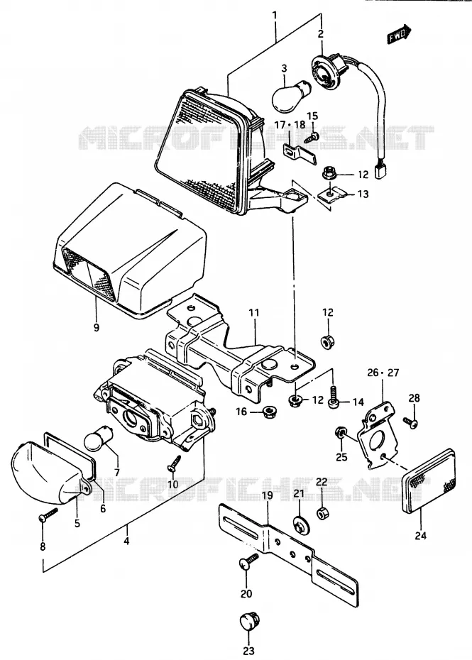 FEU ARRIERE Suzuki MOTO 250 RG 1987  RG250CH(G/H)