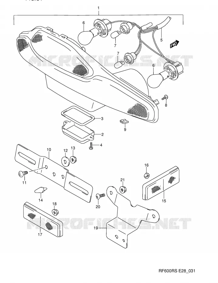 FEU ARRIERE Suzuki MOTO 600 RF 1994  RF600RR(E28)