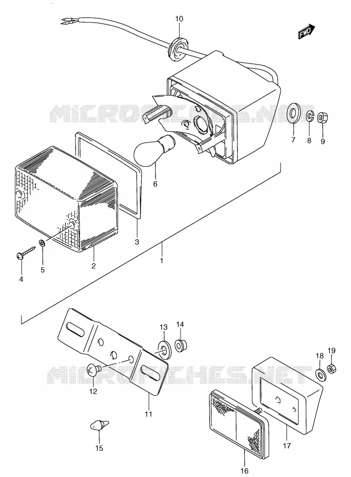 FEU ARRIERE Suzuki MOTO 80 RG 1985  RG80CF(E4)