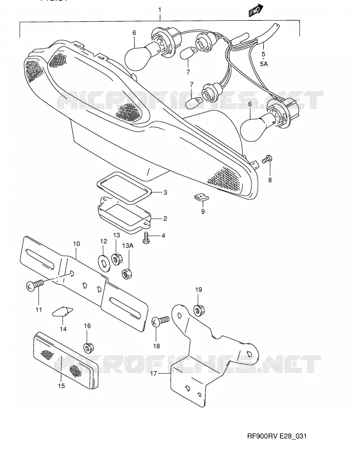 FEU ARRIERE Suzuki MOTO 900 RF 1994  RF900RR(E28)