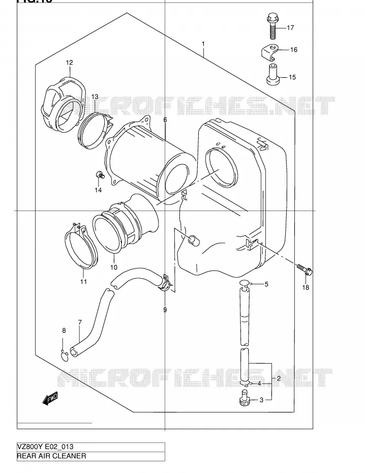 FILTRE A AIR ARRIERE Suzuki MOTO 800 MARAUDER 2000  VZ800Y(E2)