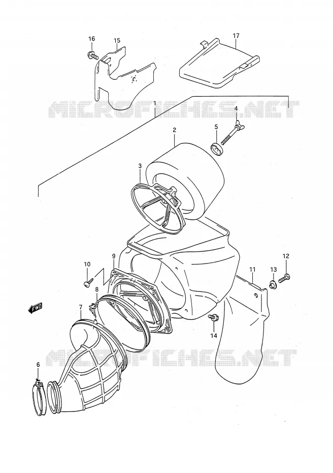FILTRE A AIR (MODELE N) Suzuki MOTO 125 RM 1995  RM125S(E28)