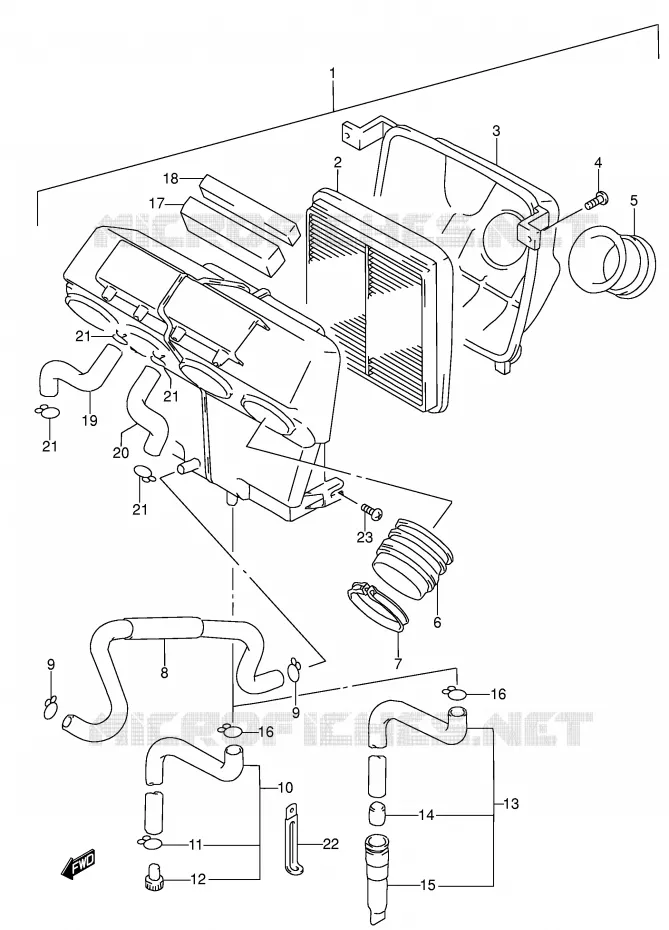 FILTRE A AIR Suzuki MOTO 600 RF 1994  RF600RR(E2)