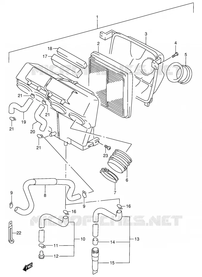 FILTRE A AIR Suzuki MOTO 900 RF 1996  RF900RT(E2)