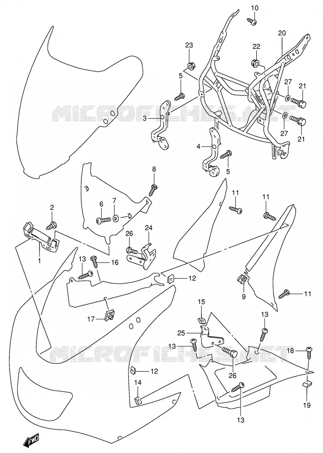 FLANCS DE CARENAGES Suzuki MOTO 900 RF 1995  RF900RS(E2)