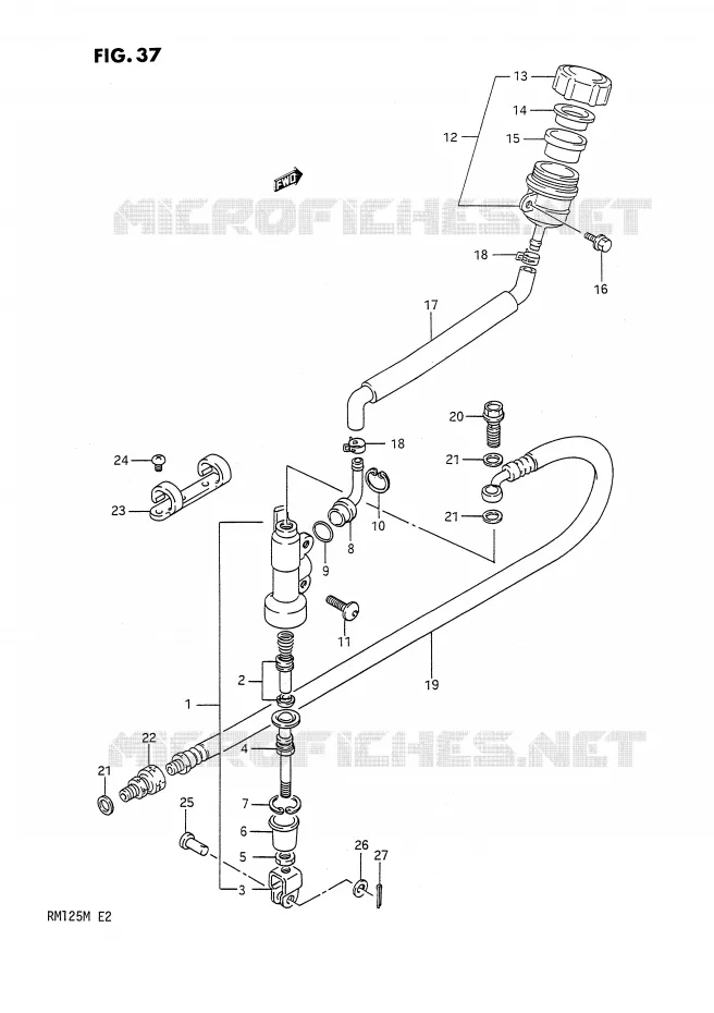 MAITRE CYLINDRE ARRIERE (MODELE K) Suzuki MOTO 125 RM 1991  RM125M(E2)