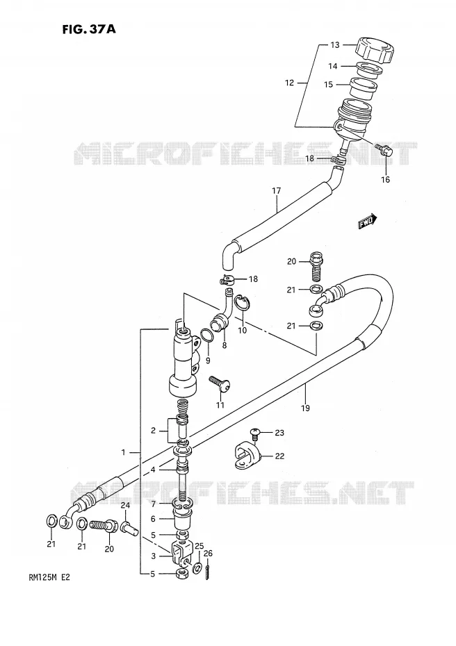 MAITRE CYLINDRE ARRIERE (MODELE L) Suzuki MOTO 125 RM 1991  RM125M(E2)