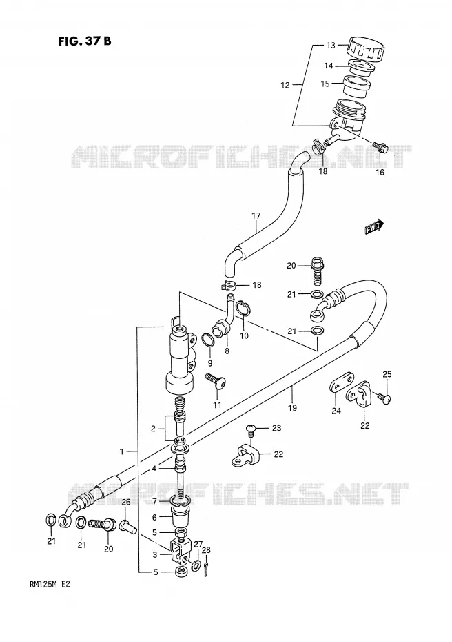 MAITRE CYLINDRE ARRIERE (MODELE M) Suzuki MOTO 125 RM 1989  RM125K(E2)