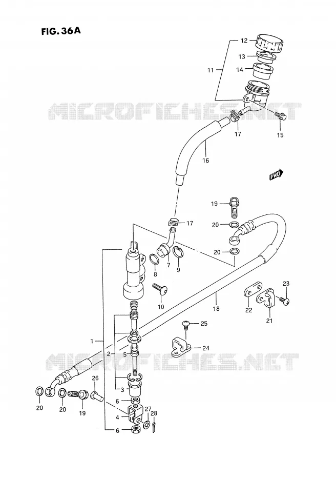 MAITRE CYLINDRE ARRIERE (MODELE P/R/S) Suzuki MOTO 125 RM 1992  RM125N(E2)