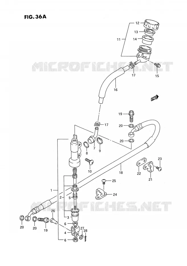 MAITRE CYLINDRE ARRIERE (MODELE P/R/S) Suzuki MOTO 125 RM 1994  RM125R(E3)