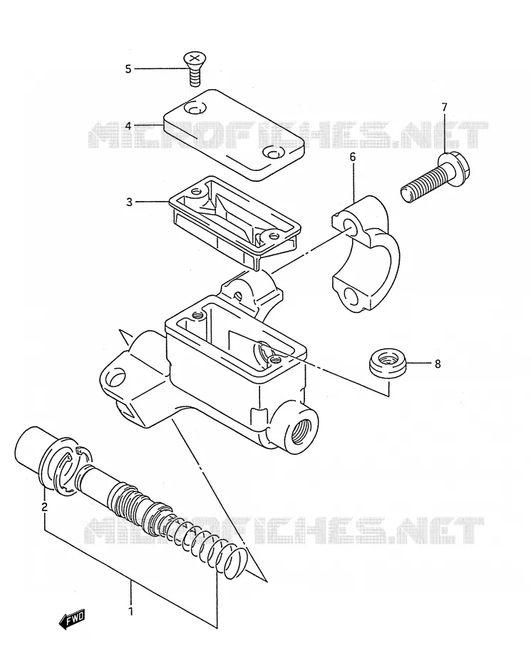 MAITRE CYLINDRE AVANT (MODELE K/L/M) Suzuki MOTO 250 RM 1991  RM250M(E28)