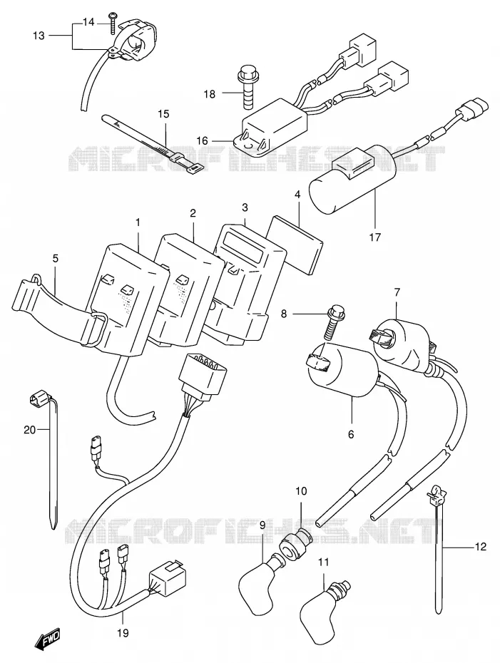 PARTIE ELECTRIQUE Suzuki MOTO 125 RM 1997  RM125V(E2)