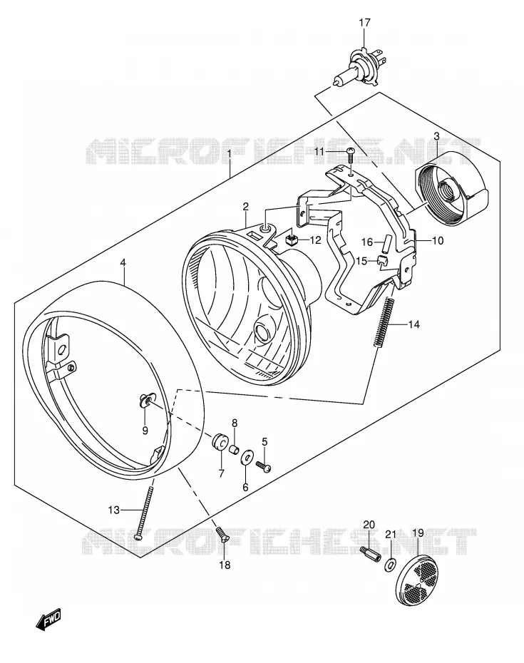 PHARE (E24) Suzuki MOTO 1500 INTRUDER 2007  VL1500K7(E2)