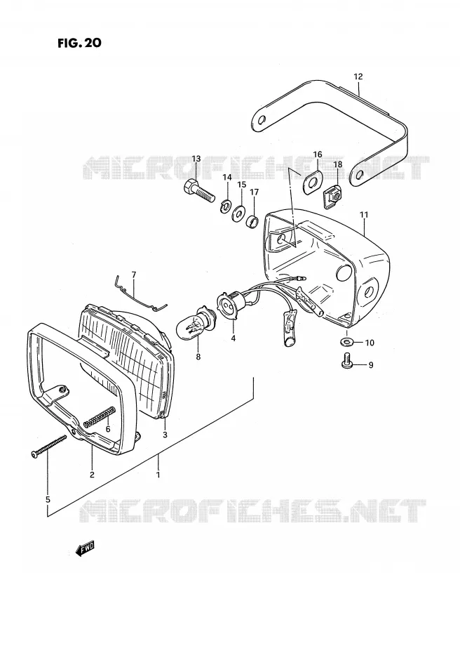 PHARE (E43) Suzuki MOTO 50 PV 1987  PV50H(E15)