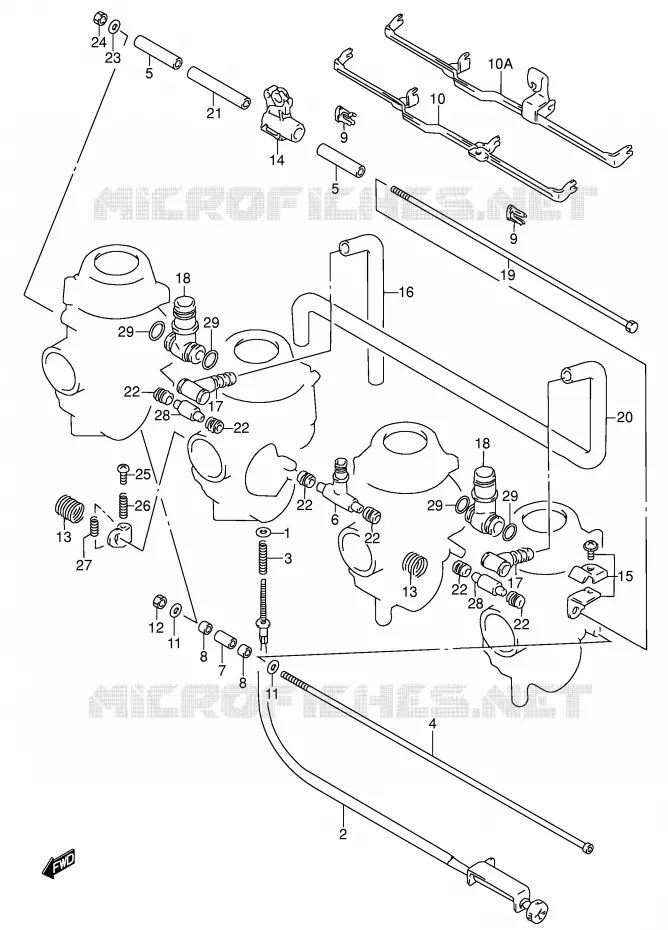 PIECES EXTERNES CARBURATEUR (MODELE P/R) Suzuki MOTO 600 RF 1993  RF600RP(E2)