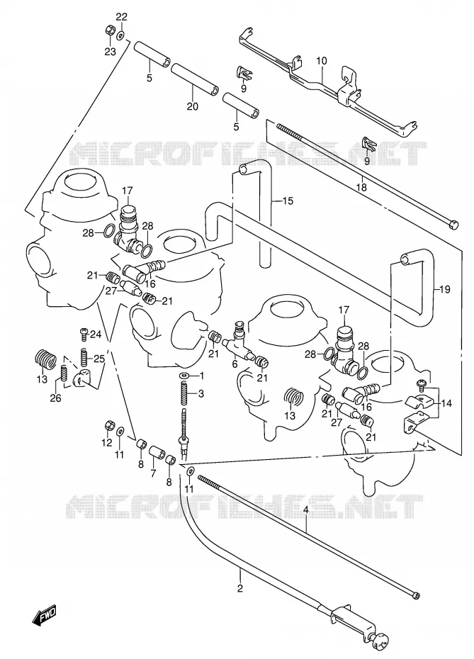 PIECES EXTERNES CARBURATEUR (MODELE S/T/V) Suzuki MOTO 600 RF 1993  RF600RUP(E2)