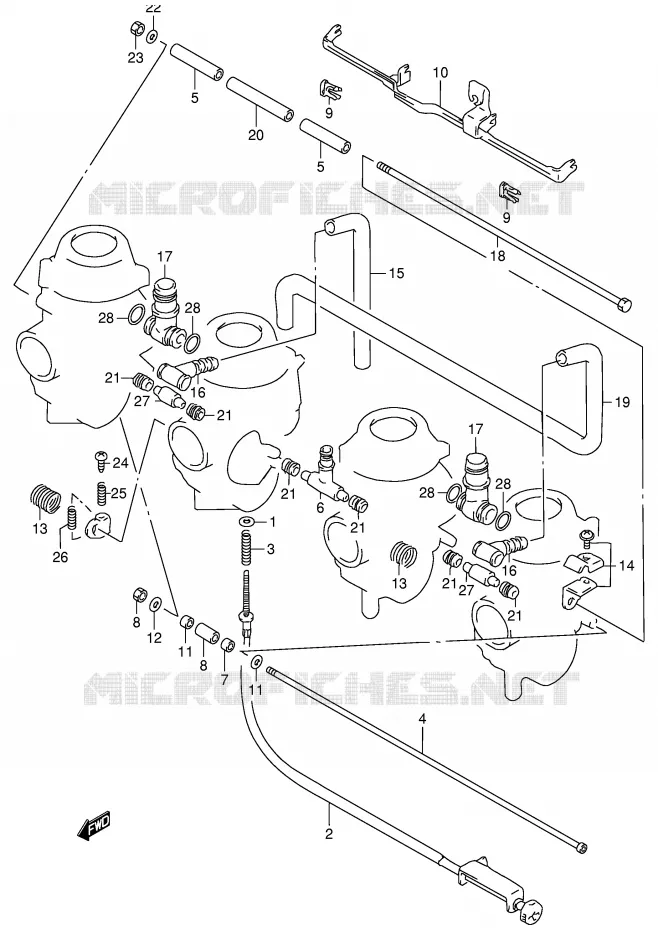 PIECES EXTERNES CARBURATEUR Suzuki MOTO 900 RF 1998  RF900RW(E2)