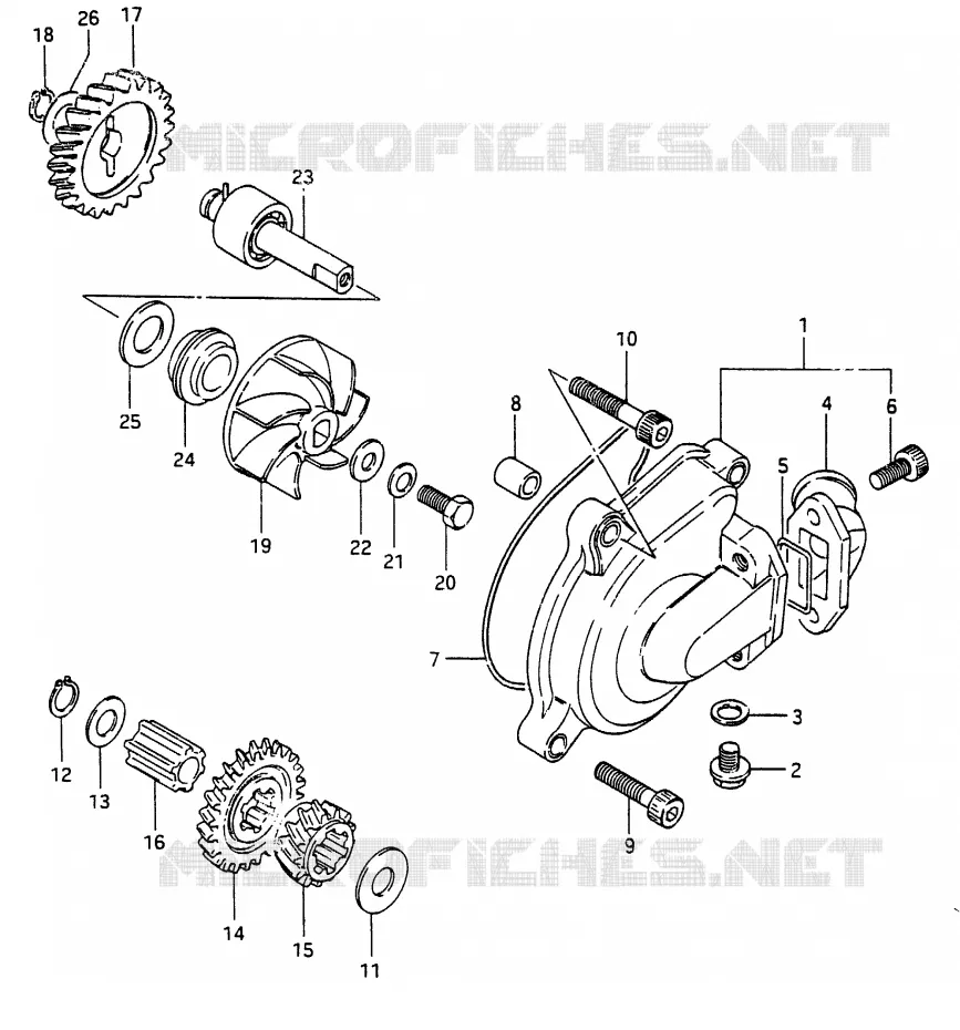 POMPE A EAU Suzuki MOTO 250 RG 1987  RG250H(G/H)