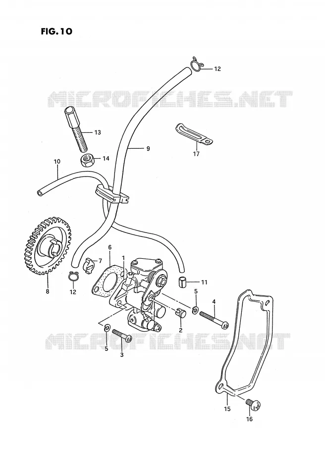 POMPE A HUILE (E16,E43,MODELE R E15,P15) Suzuki MOTO 50 PV 1983  PV50D(E15)