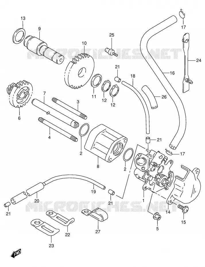 POMPE A HUILE Suzuki MOTO 125 RG 1992  RG125FUN(E18)