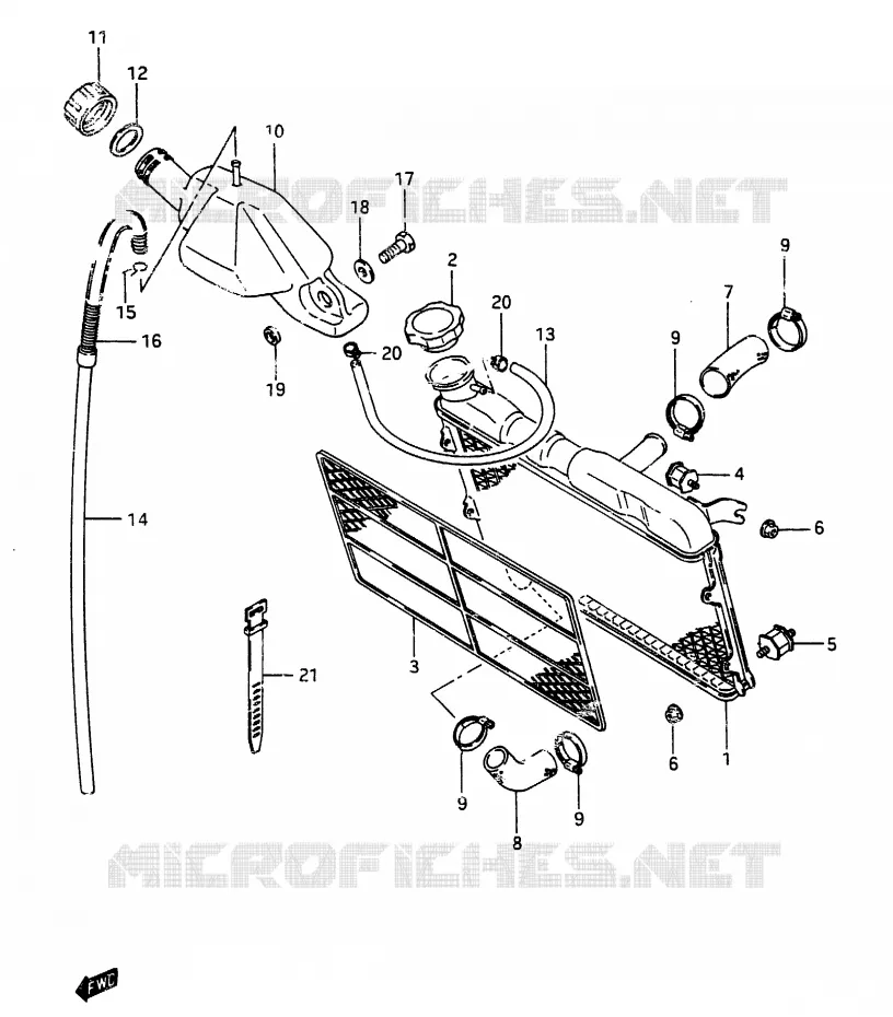 RADIATEUR Suzuki MOTO 250 RG 1987  RG250FH(G/H)