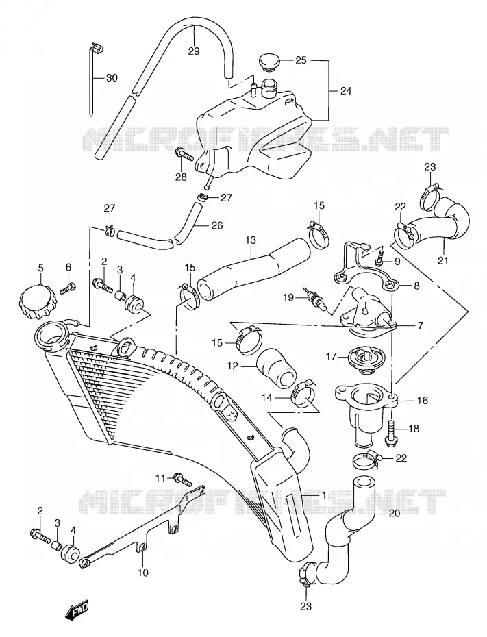 RADIATEUR Suzuki MOTO 250 RG 1997  RGV250V(E1)