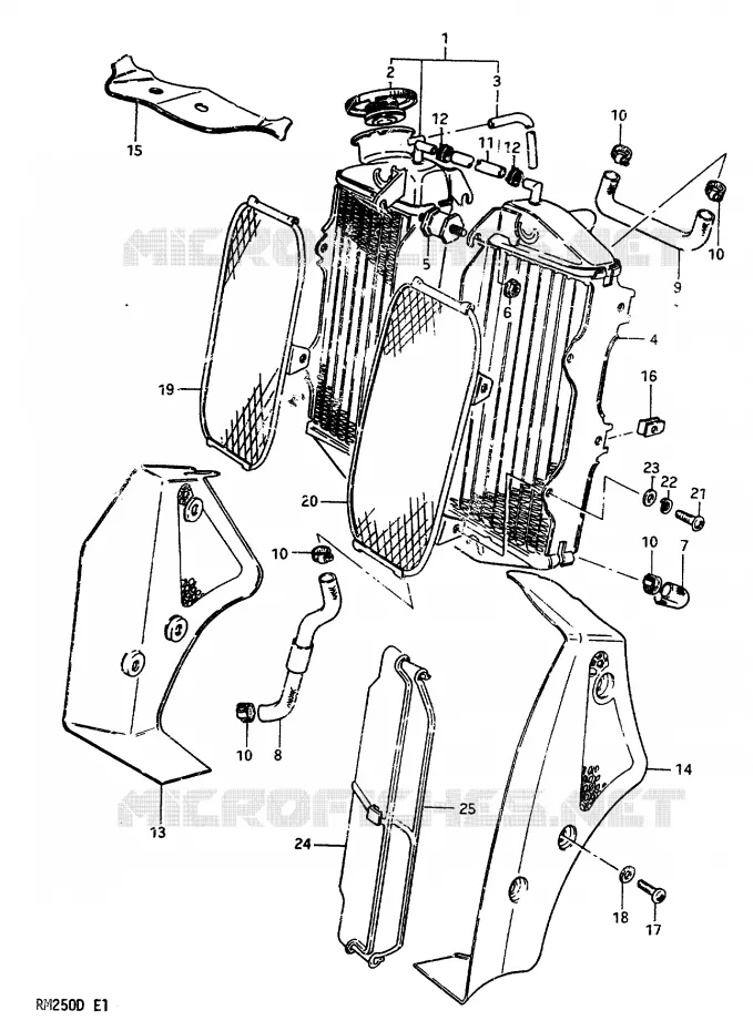 RADIATEUR Suzuki MOTO 250 RM 1982  RM250Z(Z/D)