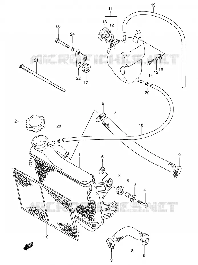 RADIATEUR Suzuki MOTO 80 RG 1991  RG80M(E4)
