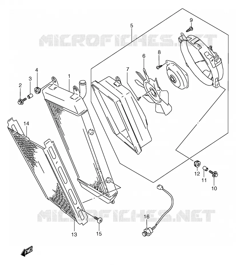 RADIATEUR Suzuki MOTO 800 MARAUDER 2003  VZ800K3(E2)