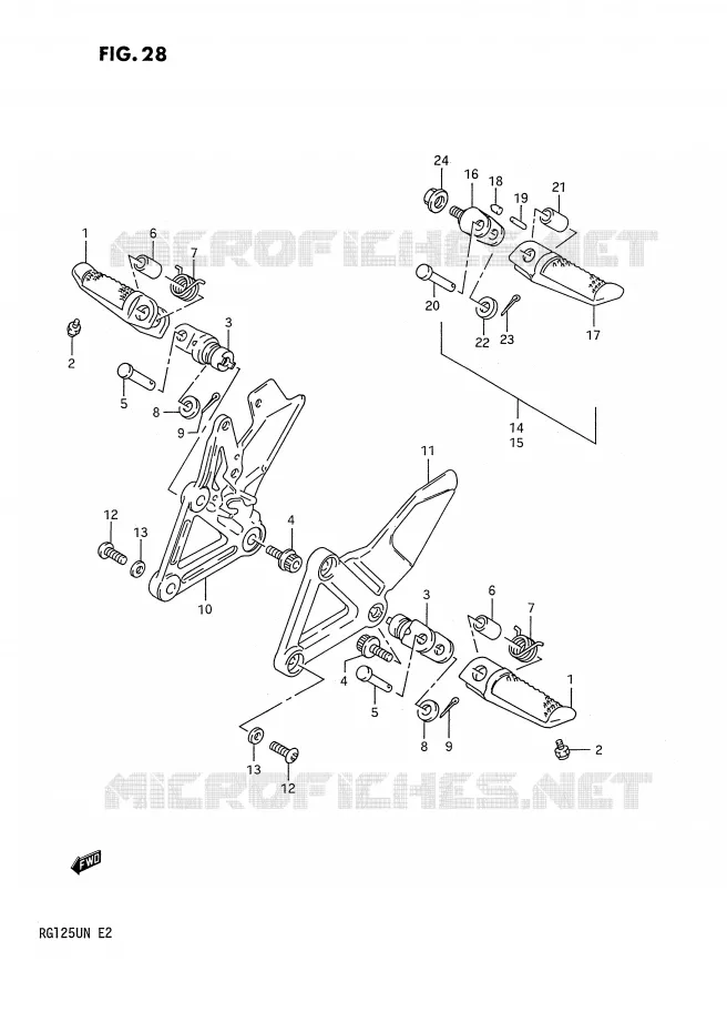 REPOSE PIED Suzuki MOTO 125 RG 1992  RG125UN(E2)
