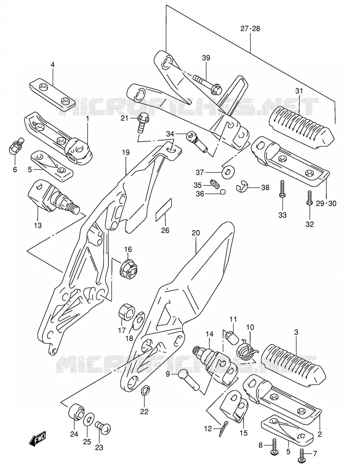 REPOSE PIED Suzuki MOTO 900 RF 1995  RF900RS2(E2)