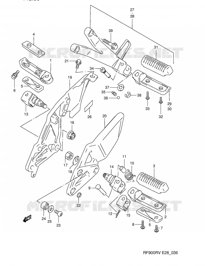 REPOSE PIED Suzuki MOTO 900 RF 1996  RF900RT(E28)