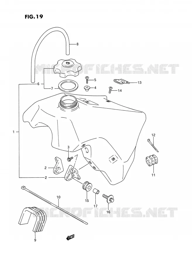 RESERVOIR D'ESSENCE (MODELE N) Suzuki MOTO 125 RM 1992  RM125N(E2)