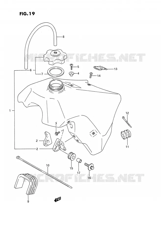 RESERVOIR D'ESSENCE (MODELE N) Suzuki MOTO 125 RM 1993  RM125P(E3)