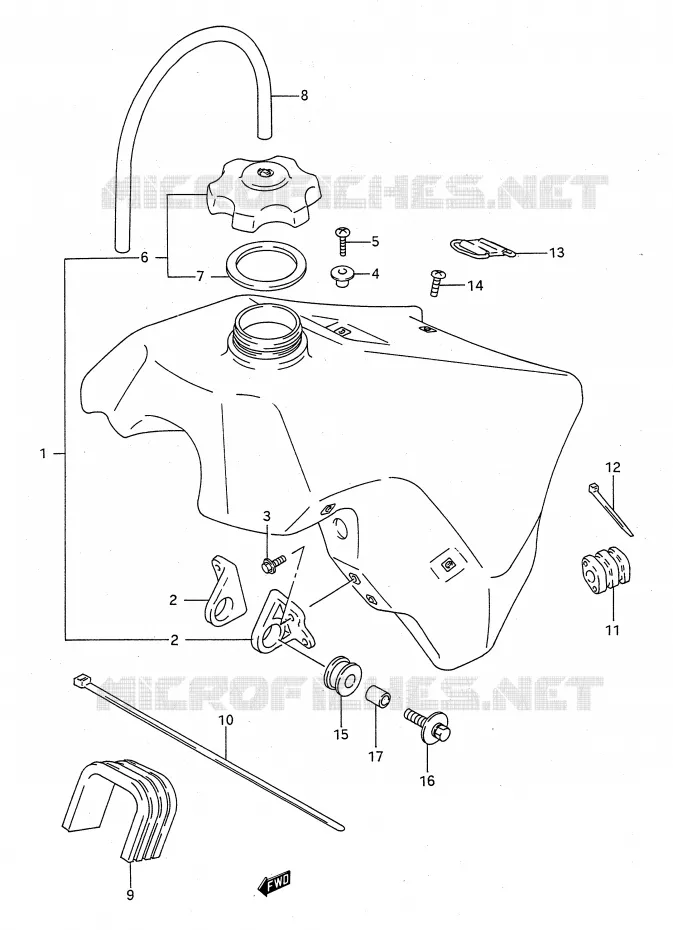 RESERVOIR D'ESSENCE (MODELE N) Suzuki MOTO 125 RM 1995  RM125S(E28)