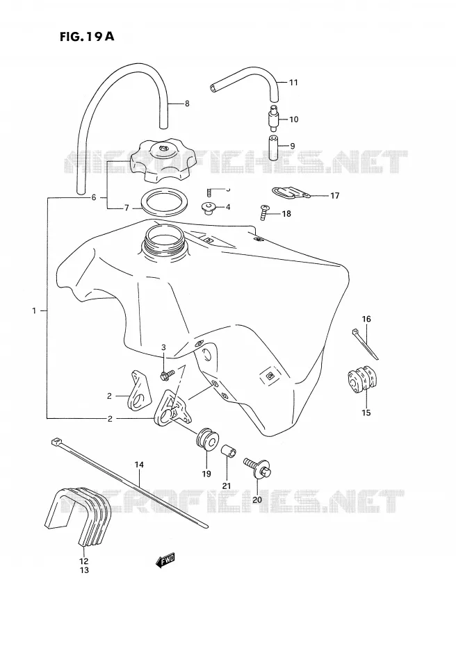RESERVOIR D'ESSENCE (MODELE P/R/S) Suzuki MOTO 125 RM 1995  RM125S(E2)