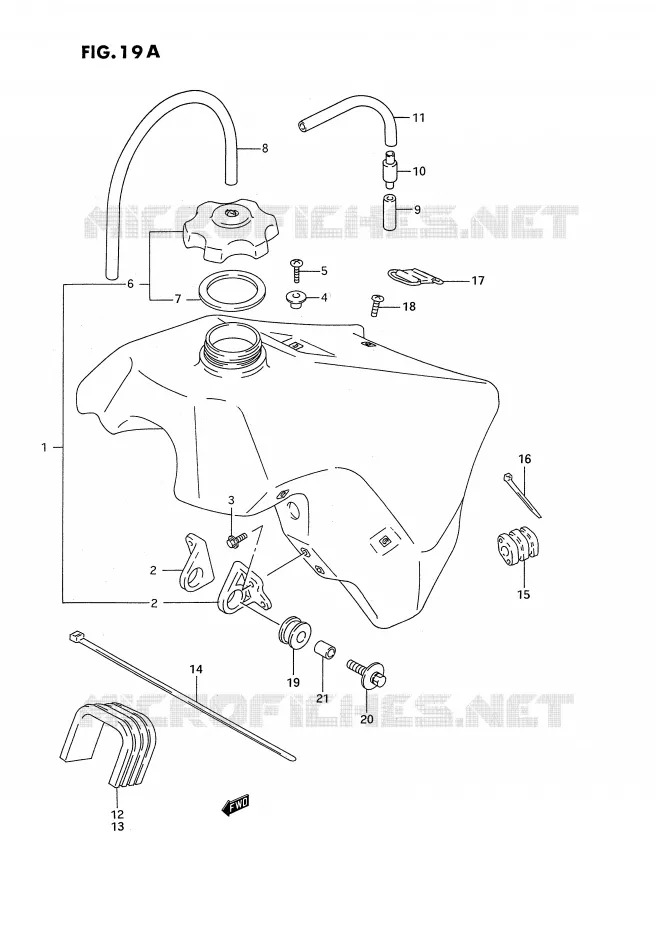 RESERVOIR D'ESSENCE (MODELE P/R/S) Suzuki MOTO 125 RM 1995  RM125S(E3)