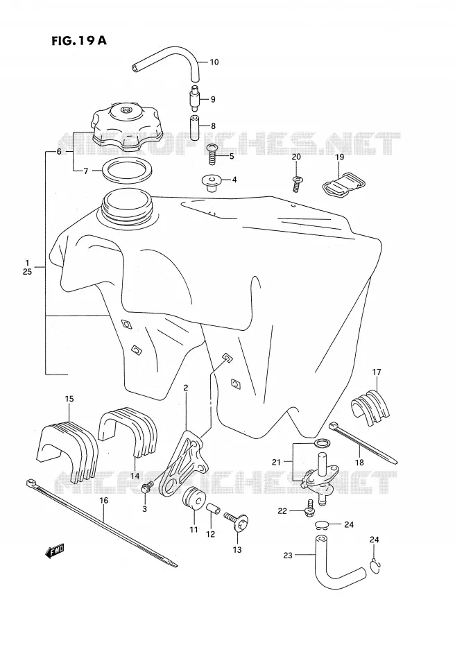 RESERVOIR D'ESSENCE (MODELE S) Suzuki MOTO 250 RM 1994  RM250R(E2)