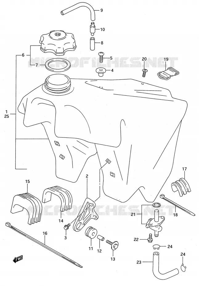 RESERVOIR D'ESSENCE (MODELE S) Suzuki MOTO 250 RM 1995  RM250S(E28)