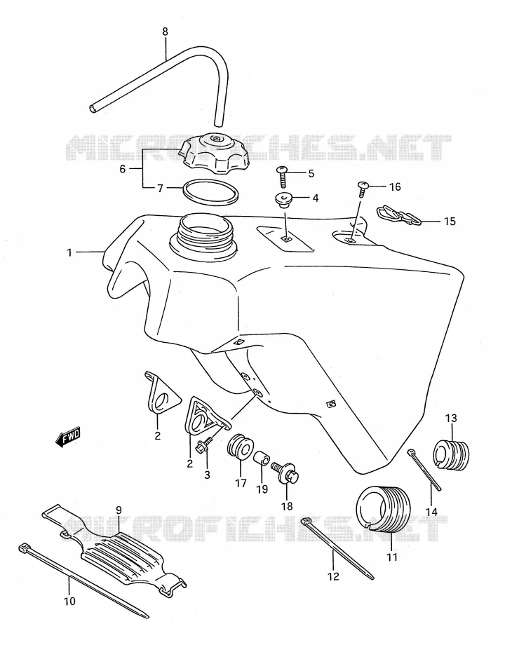 RESERVOIR D'ESSENCE Suzuki MOTO 250 RM 1990  RM250L(E28)