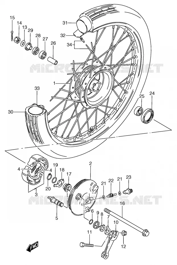 ROUE AVANT (MODELE M) Suzuki SCOOTER 50 Autres-modeles 1996  RC50T(E1)