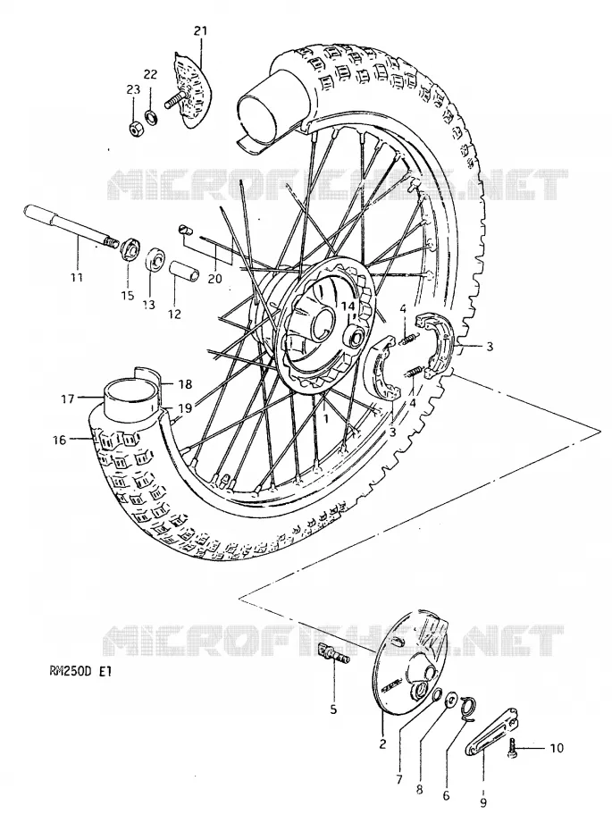 ROUE AVANT MODELE Z Suzuki MOTO 250 RM 1983  RM250D(Z/D)