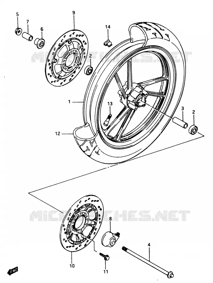 ROUE AVANT Suzuki MOTO 250 RG 1986  RG250FG(G/H)