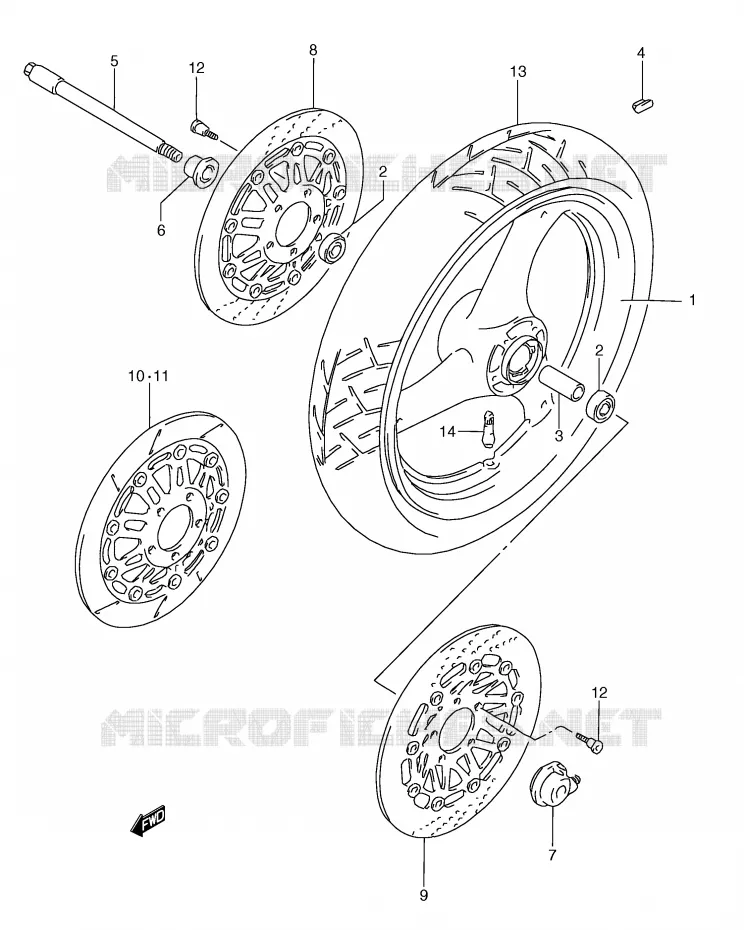ROUE AVANT Suzuki MOTO 250 RG 1992  RGV250N(E24)