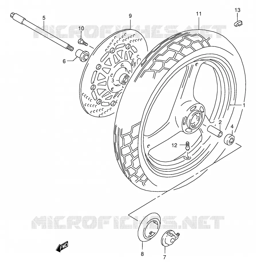 ROUE AVANT (VOIR NOTE) Suzuki MOTO 125 RG 1992  RG125FUN(E18)